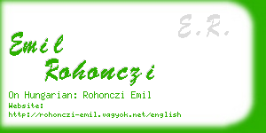 emil rohonczi business card